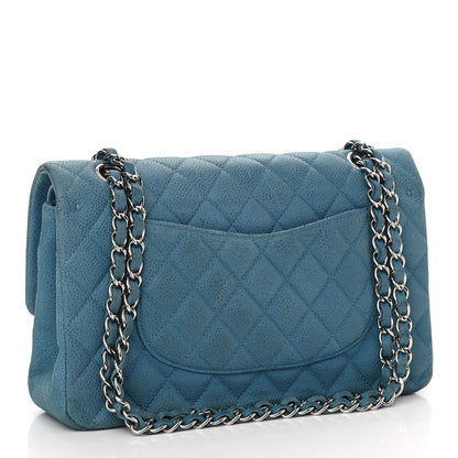 Chanel Iridescent Caviar Quilted Medium Double Flap Blue 2 of 9