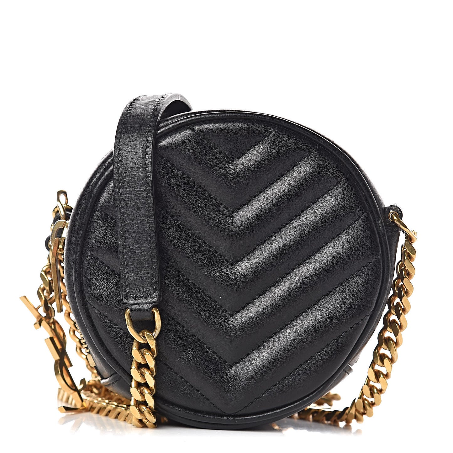 Calfskin Matelasse Small Monogram Bubble Crossbody Black