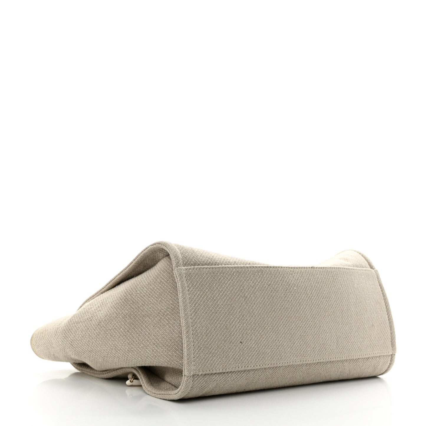 Mixed Fibers Calfskin Medium Deauville Tote Beige White