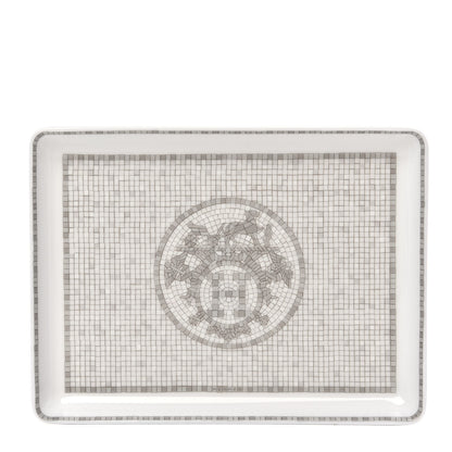 Hermes Porcelain Mosaique Au 24 Sushi Plate Platine 1 of 7