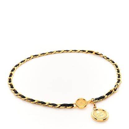 Chanel Lambskin Chain CC Medallion Belt Black Gold 1 of 5