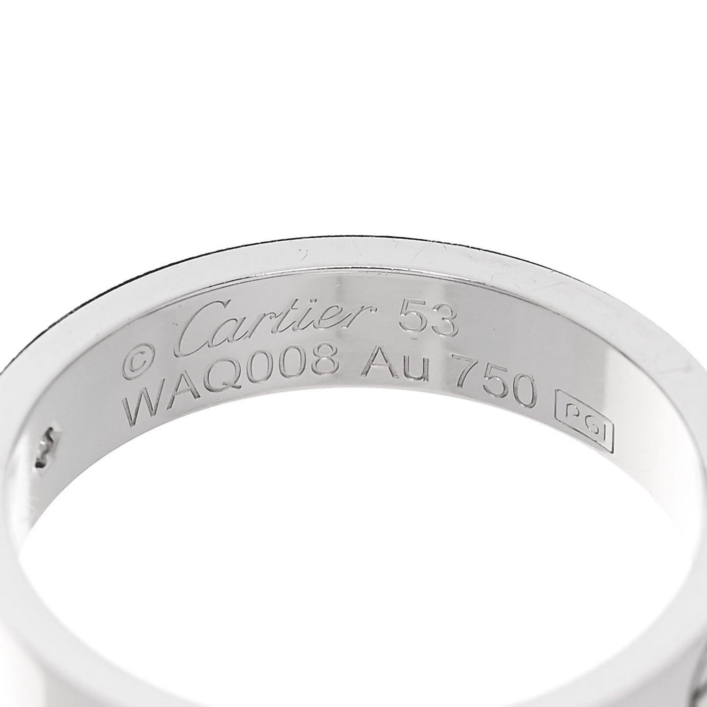 18K White Gold Diamond 4mm LOVE Wedding Band Ring 53 6.5
