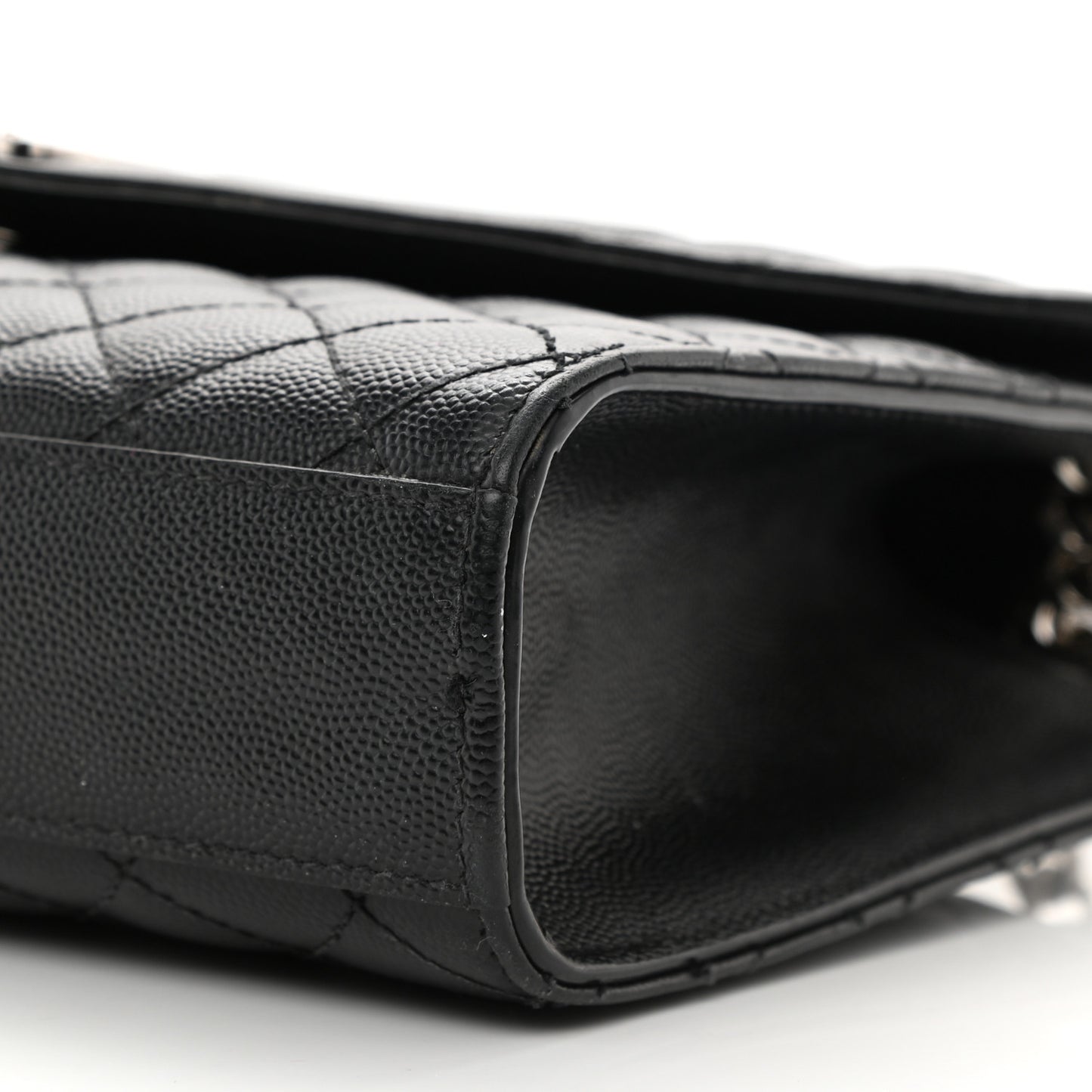 Grain De Poudre Textured Mixed Matelasse Triquilt Medium Monogram Satchel Black