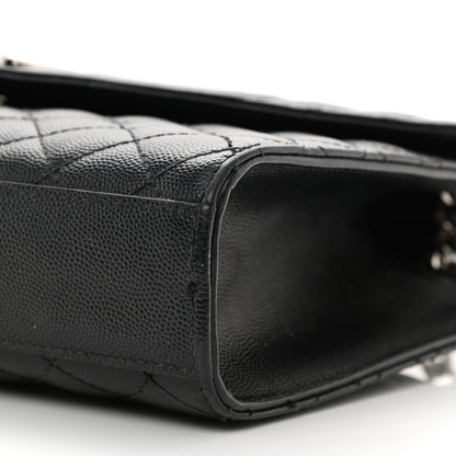 Saint Laurent Grain De Poudre Textured Mixed Matelasse Triquilt Medium Monogram Satchel Black 12 of 14