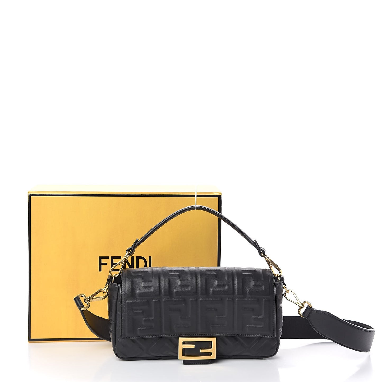 Nappa FF 1974 Embossed Baguette Black