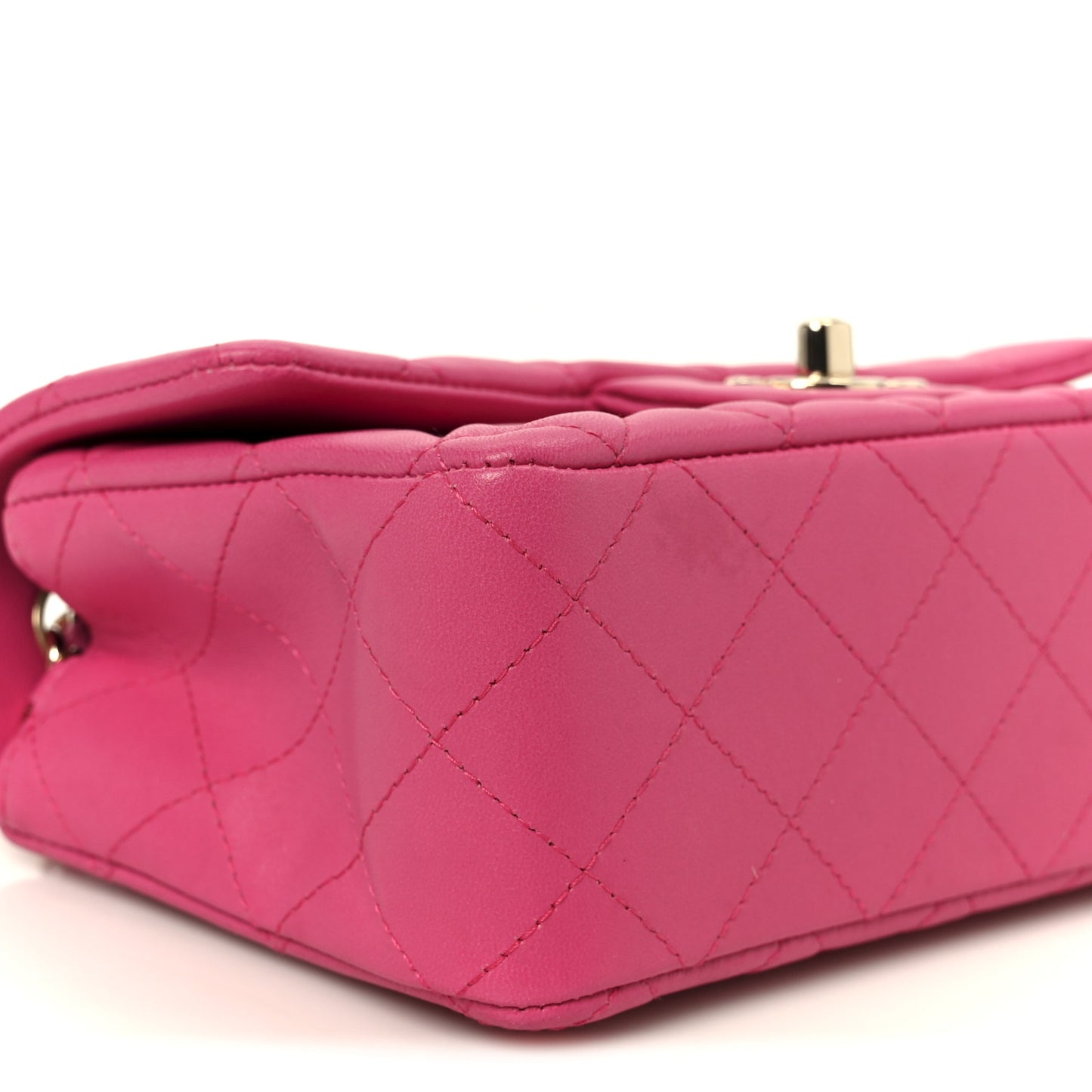 Lambskin Quilted Mini Rectangular Flap Pink