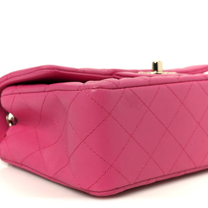 Chanel Lambskin Quilted Mini Rectangular Flap Pink 10 of 11