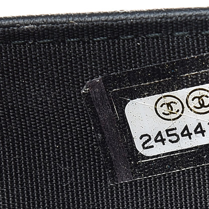 Chanel Caviar Chevron Quilted Medium Boy Flap Wallet Black 8 of 9