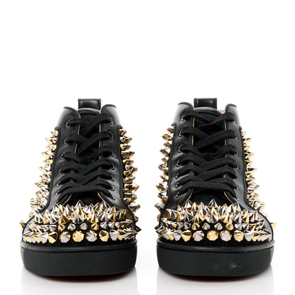 Christian Louboutin Calfskin Louis Spikes Flat Mens Sneakers 40.5 Black 2 of 9