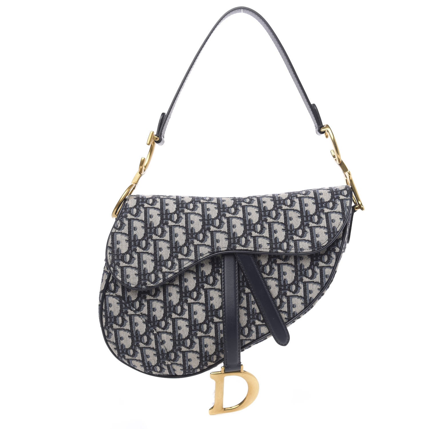 Christian Dior Oblique Saddle Bag Blue 1 of 11