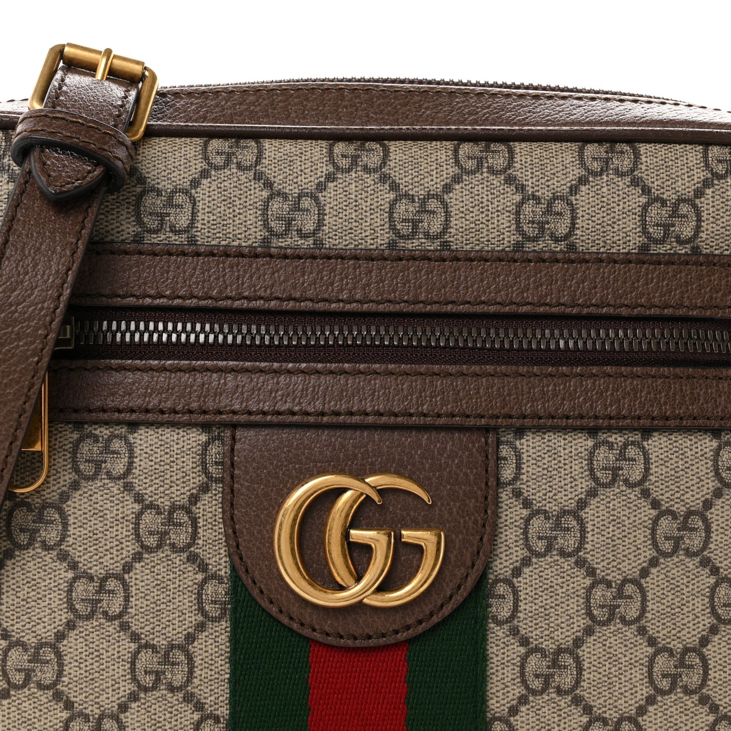 GG Supreme Monogram Web Small Ophidia Messenger Bag Brown