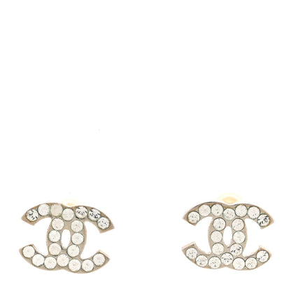 Chanel Crystal Mini Timeless CC Earrings Silver 1 of 8