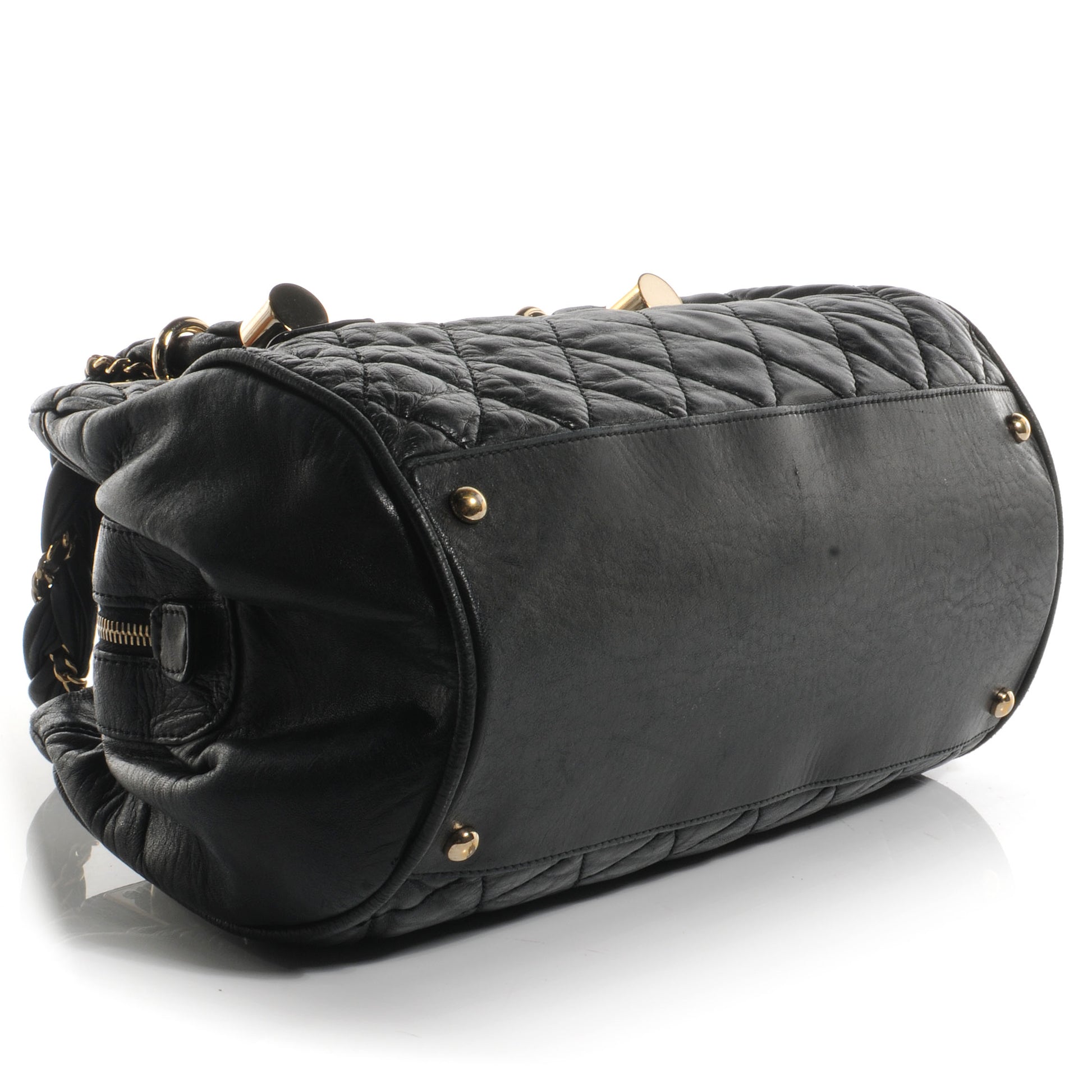 Chanel Distressed Lambskin Lady Braid Bowler Black 4 of 7