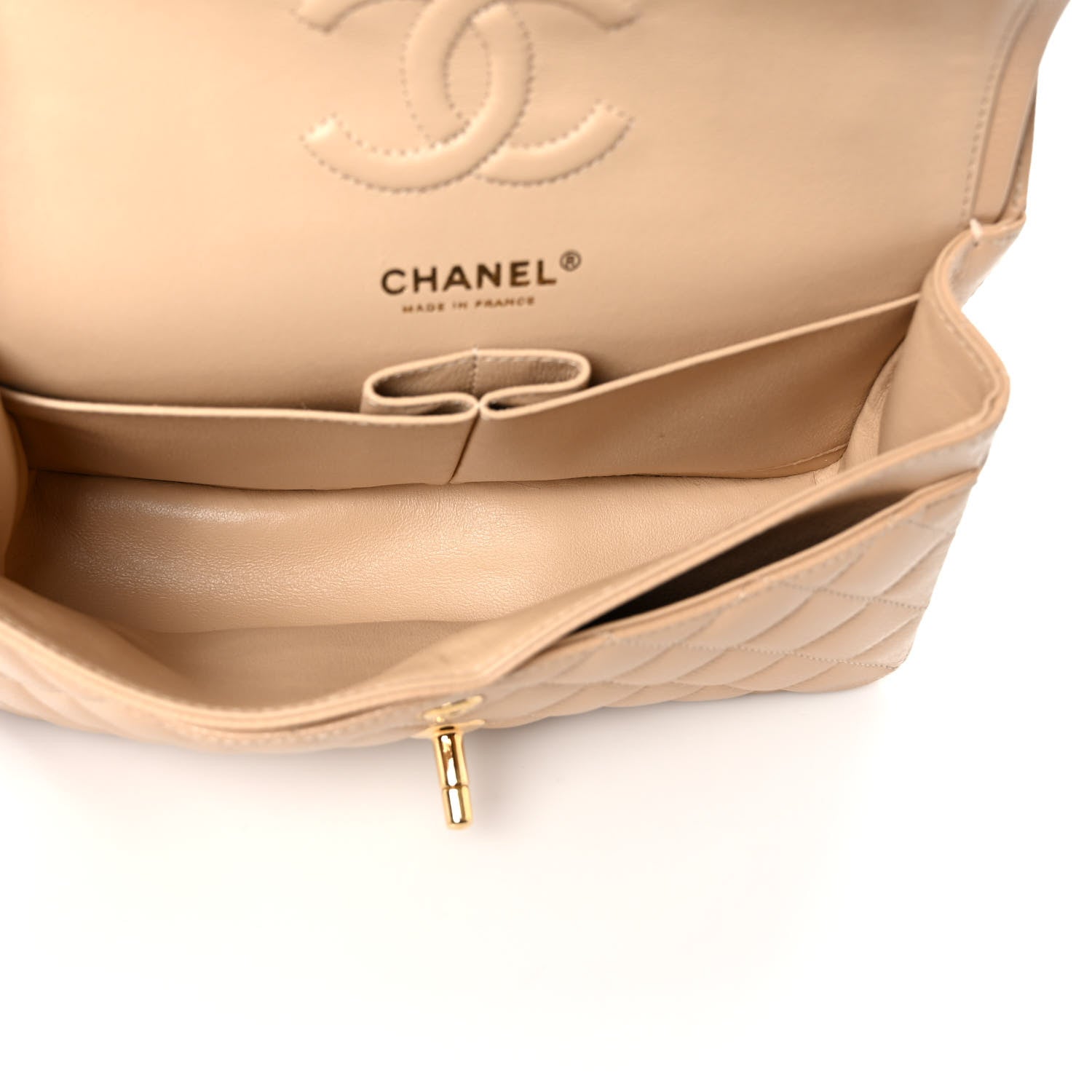 Chanel Caviar Quilted Small Double Flap Beige 5 of 10