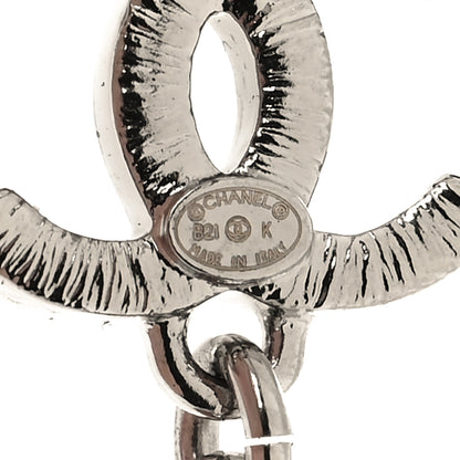 Chanel Crystal CC Teardrop Earrings Silver 4 of 5