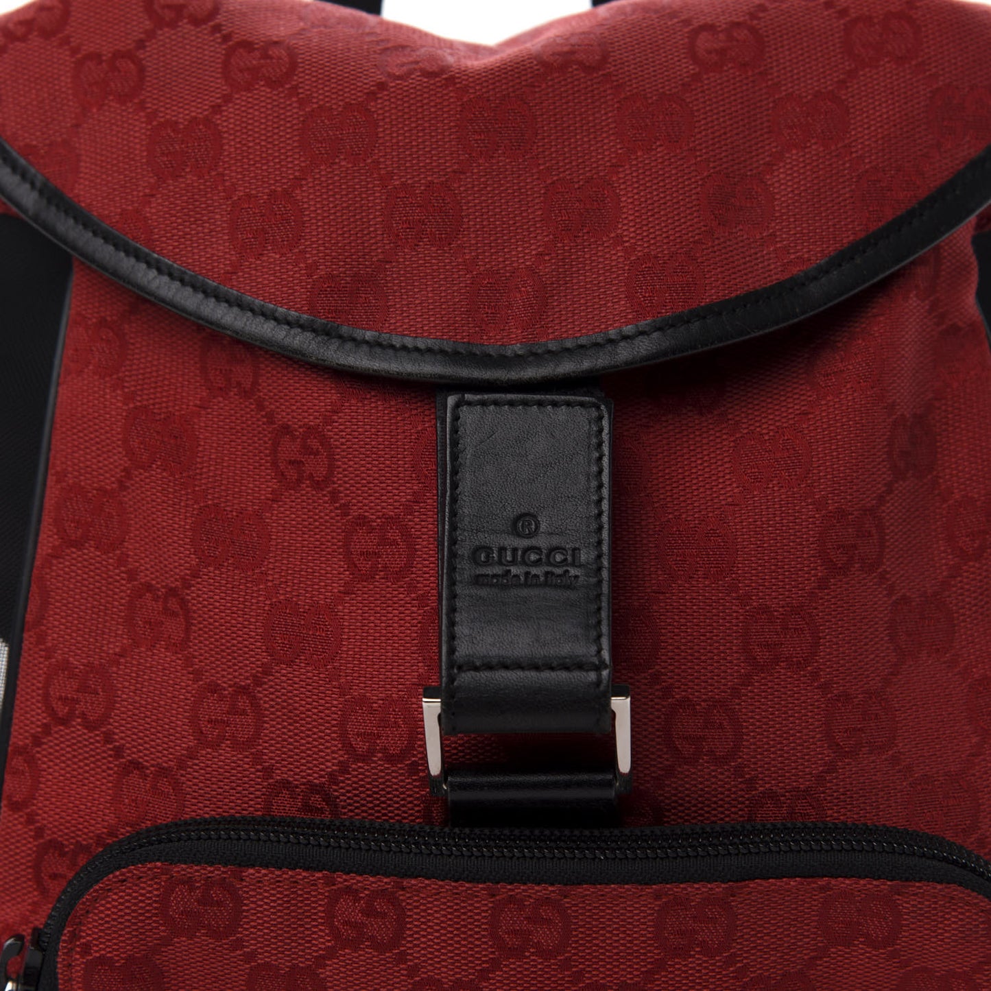 Monogram Flap Backpack Red