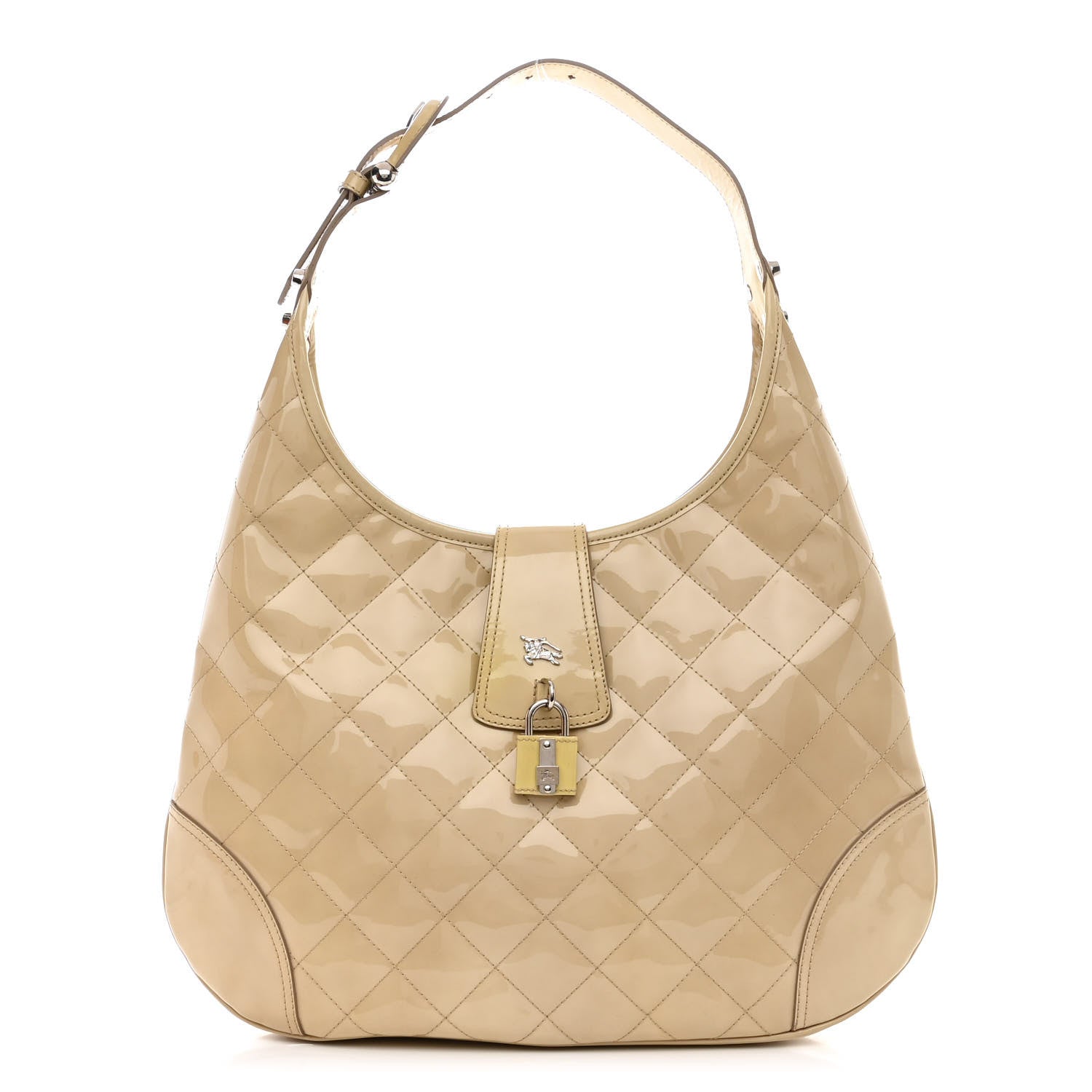 Burberry Patent Quilted Brook Hobo Beige 1 of 12