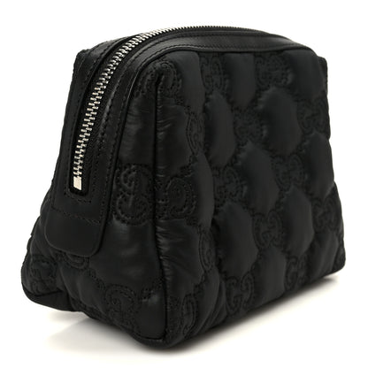 Gucci Nylon Calfskin Enamel GG Matelasse Beauty Case Black 3 of 9