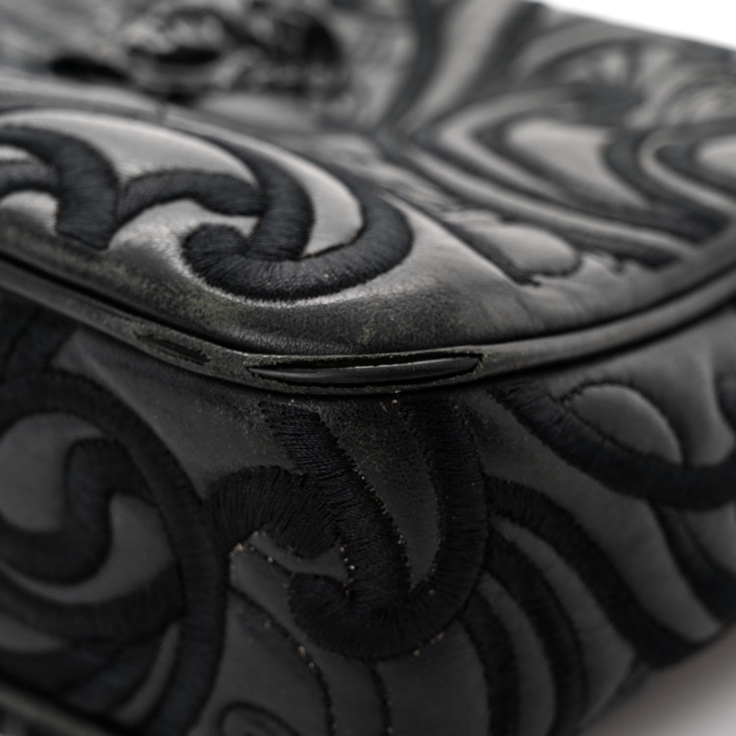Versace Nappa Embroidered Baroque Palazzo Camera Bag Black 11 of 14