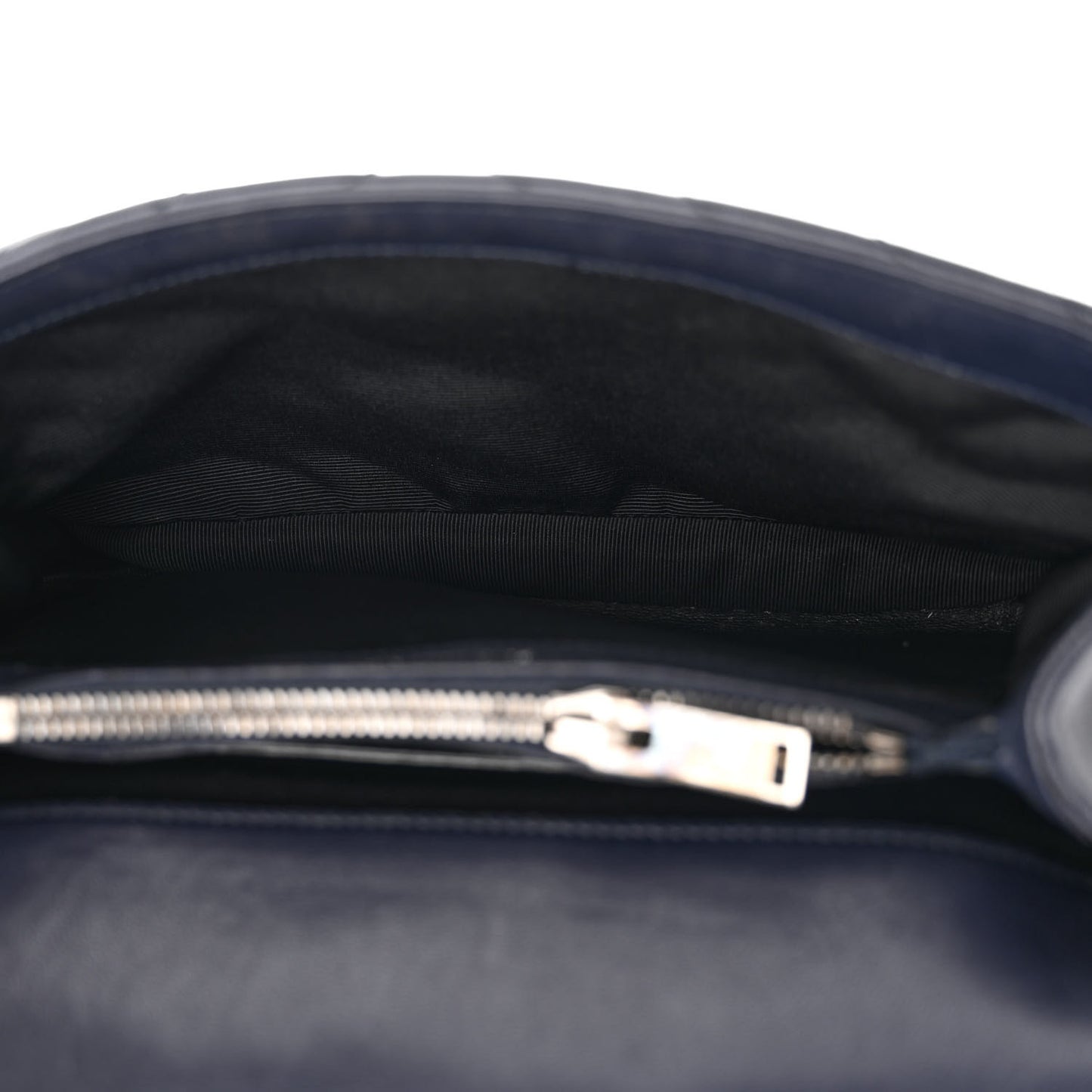 Sheepskin Matelasse Chevron Monogram Medium College Bag Deep Marine