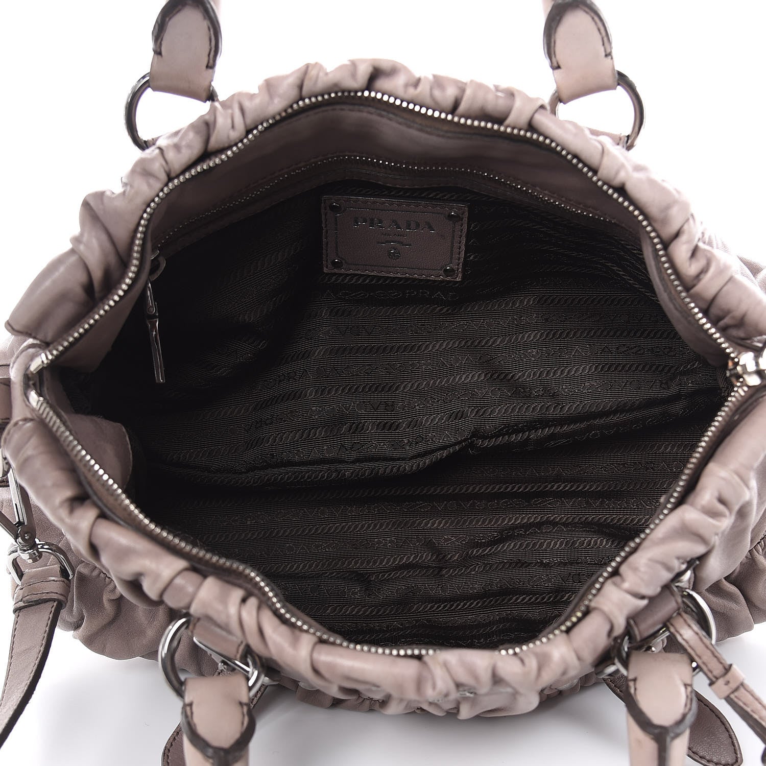 Prada Nappa Gaufre Shopping Satchel Bambu 5 of 18