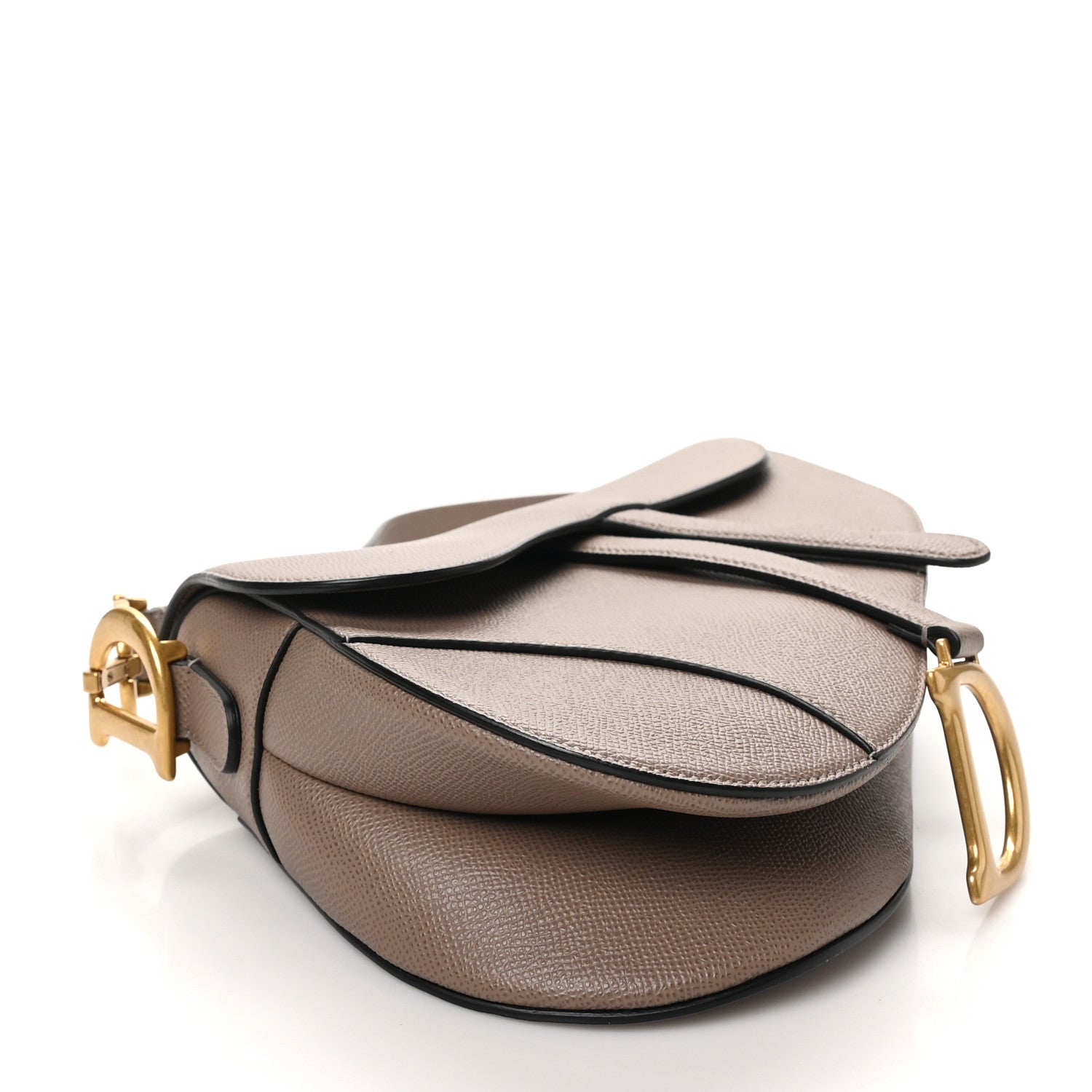 Christian Dior Grained Calfskin Saddle Bag Warm Taupe 4 of 10