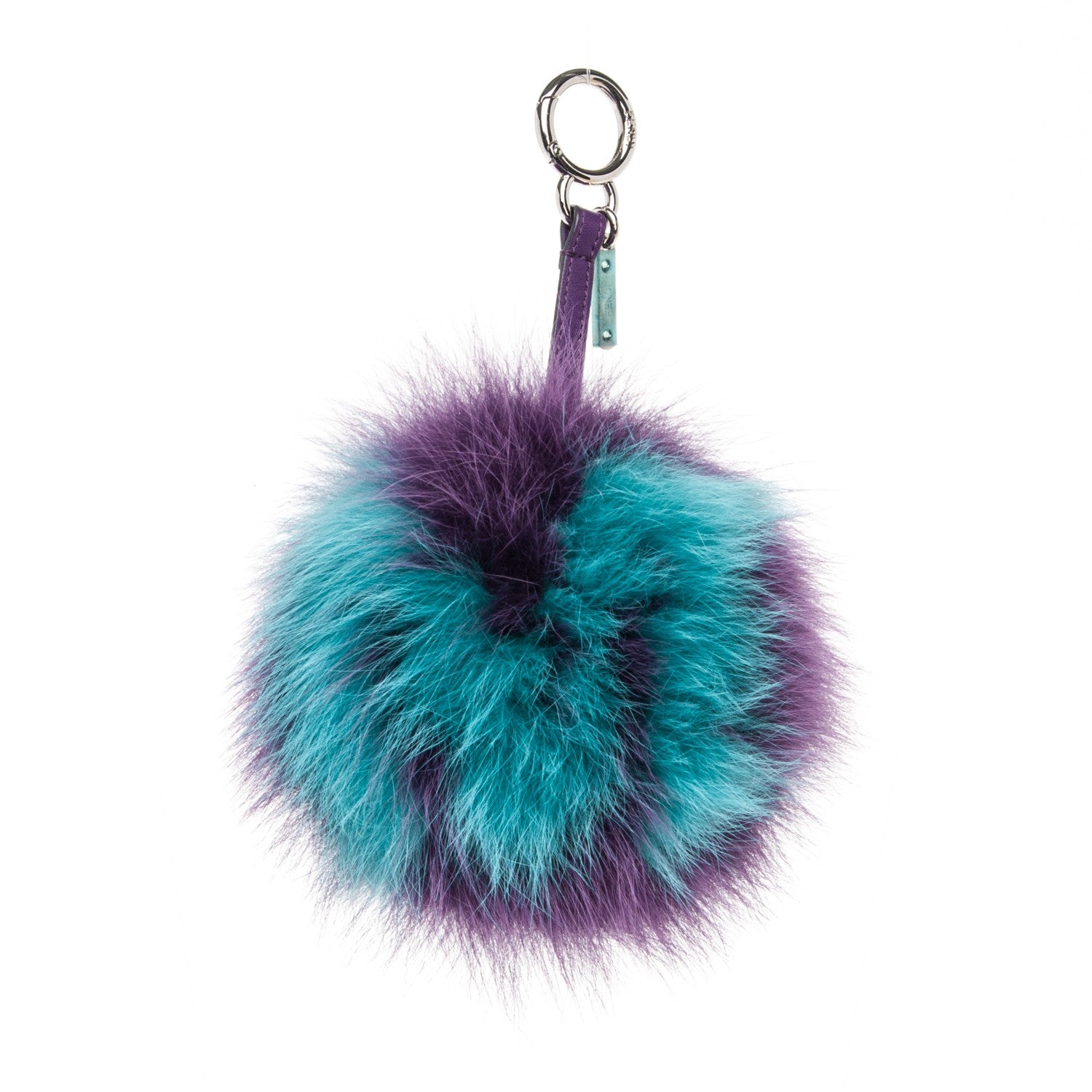 Fendi Fox Fur Shiny Nappa Bi-Color M ABCharm Bag Charm Viola Lago Viola Plus 1 of 4