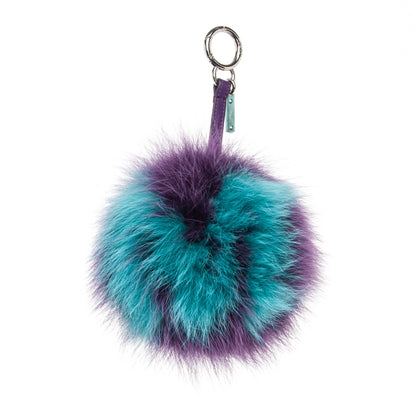 Fendi Fox Fur Shiny Nappa Bi-Color M ABCharm Bag Charm Viola Lago Viola Plus 1 of 4