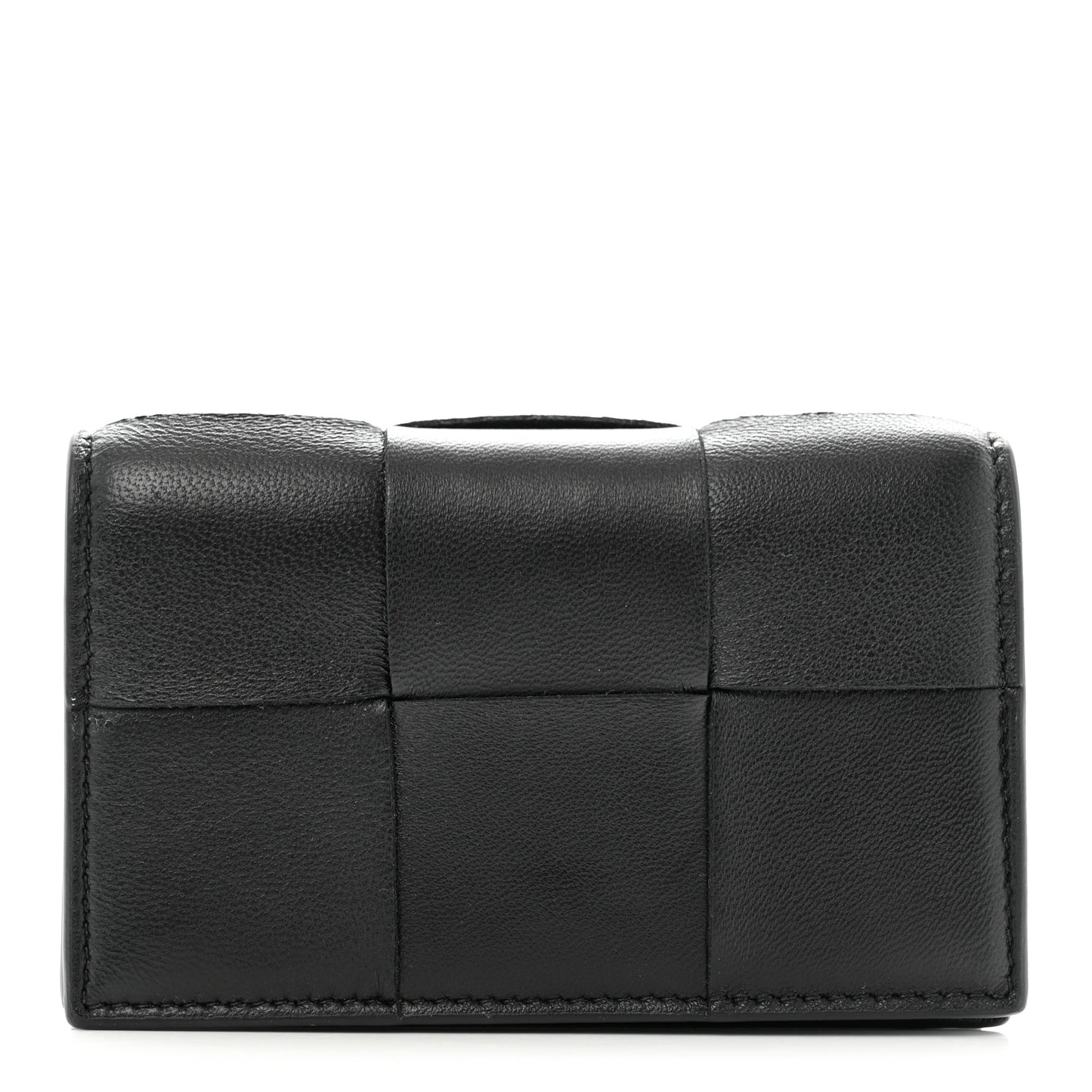 Nappa Maxi Intrecciato Card Holder Wallet Black