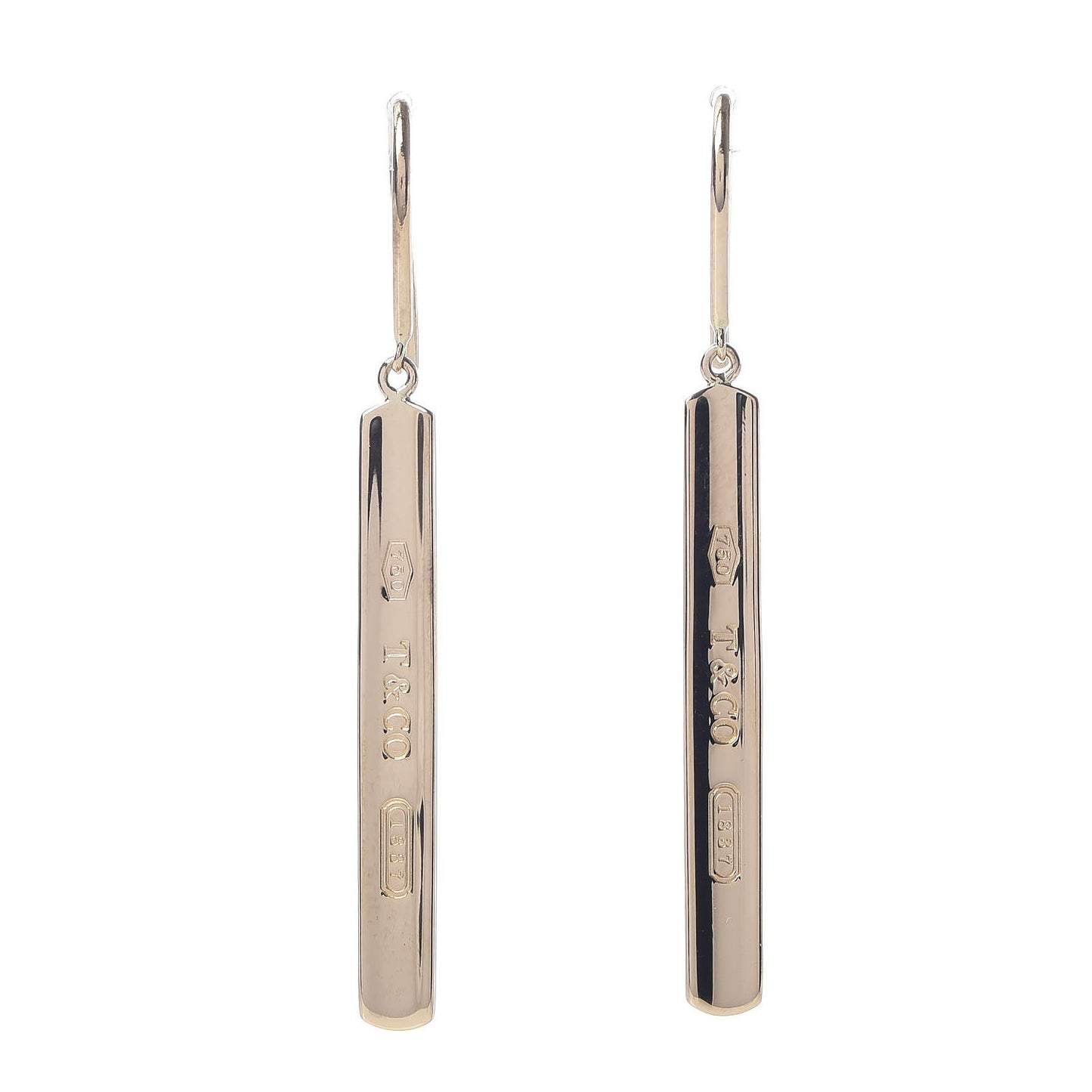 18K Yellow Gold 1837 Bar Drop Earrings