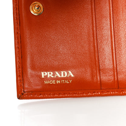 Prada Vitello Move Bi-Fold Wallet Papaya 6 of 11