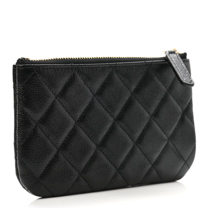 Chanel Caviar Quilted Studded CC Small Pouch Black 3 of 8