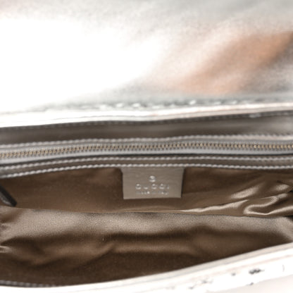 Gucci Sequin Matelasse Small GG Marmont Shoulder Bag Silver 6 of 11