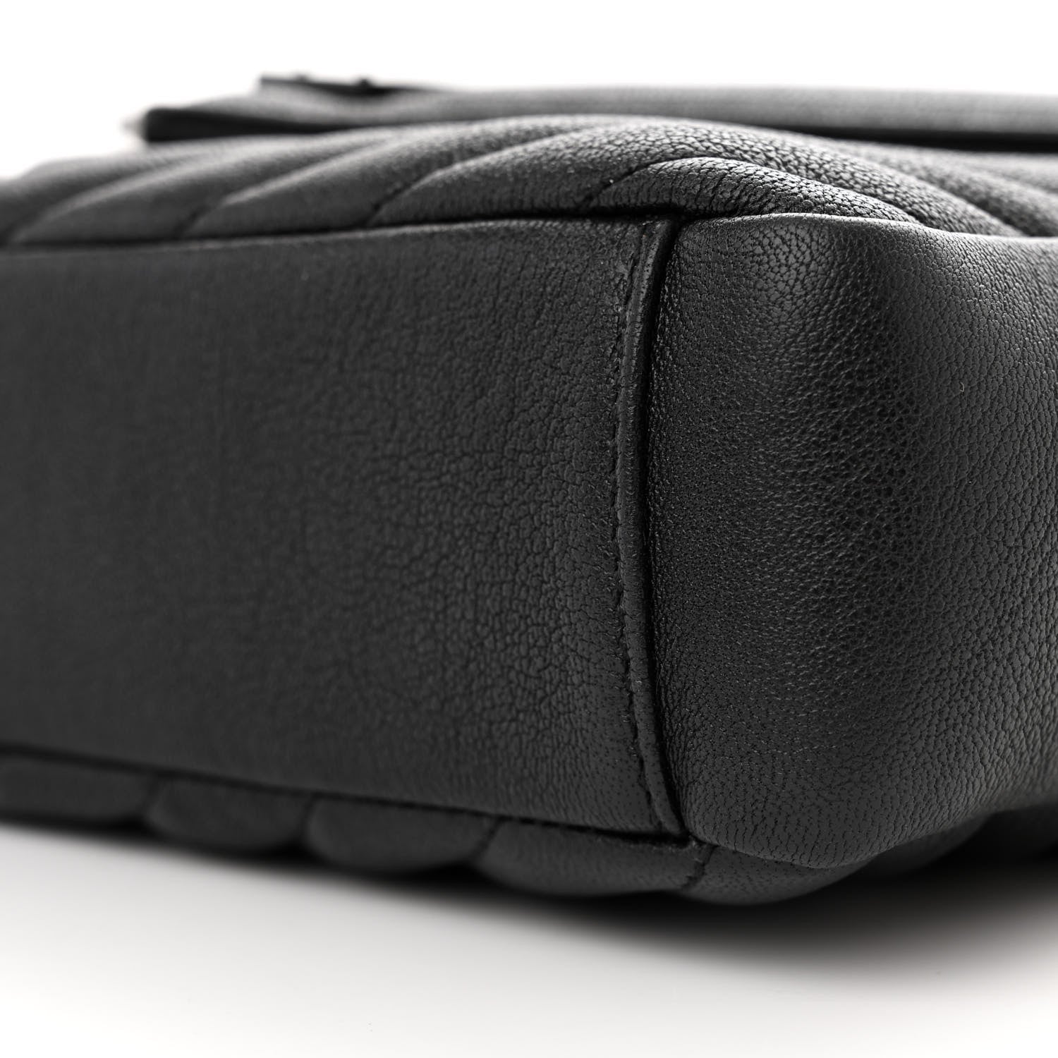 Saint Laurent Sheepskin Matelasse Chevron Monogram Monochrome Medium College Bag Black 10 of 11