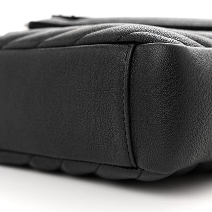Saint Laurent Sheepskin Matelasse Chevron Monogram Monochrome Medium College Bag Black 10 of 11