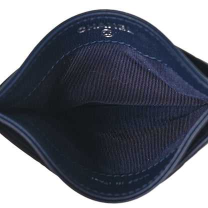 Chanel Lambskin Diamond Quilted CC Card Holder Navy 5 of 10