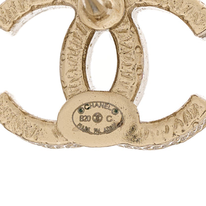 Chanel Pearl Crystal CC Earrings Gold 4 of 5
