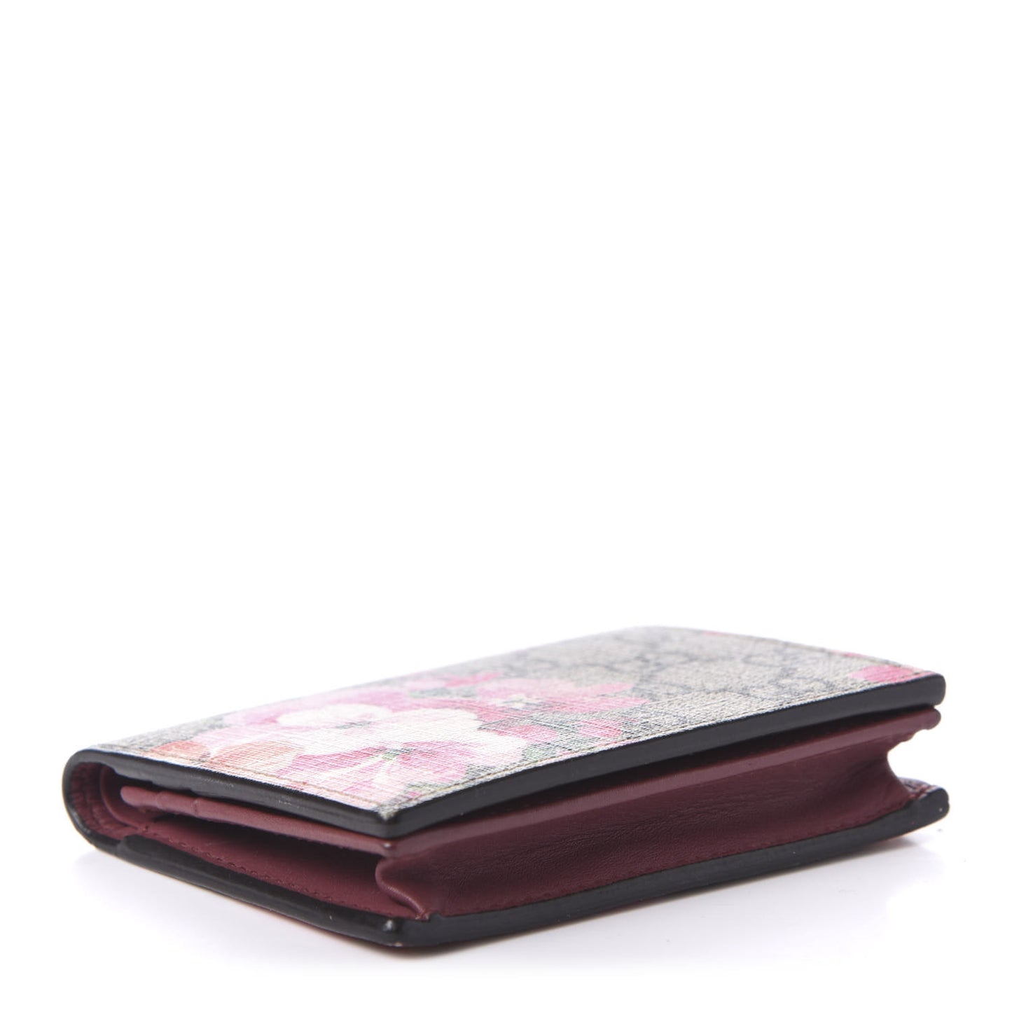 GG Supreme Monogram Blooms Card Case Beige Multicolor Dry Rose