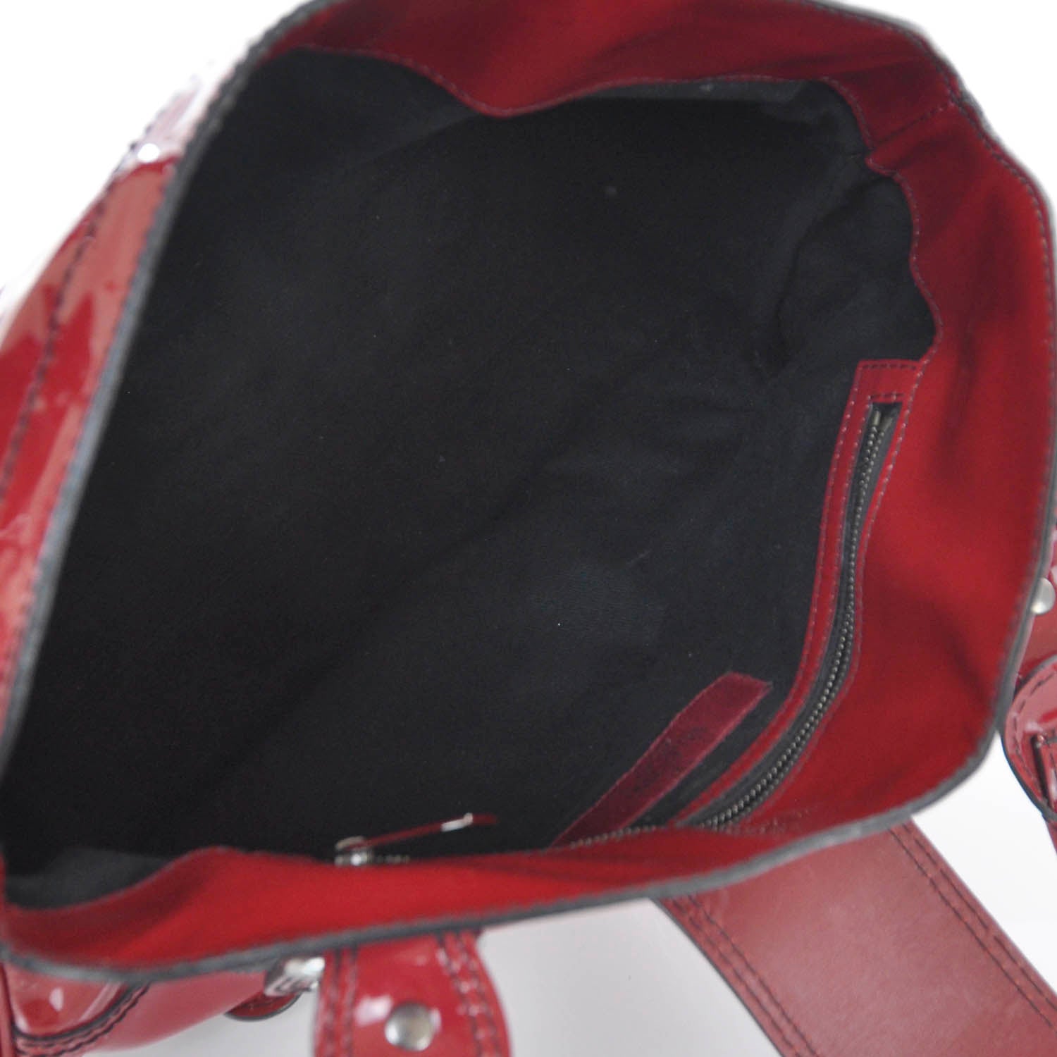 Valentino Garavani Patent Catch Satchel Red 7 of 8