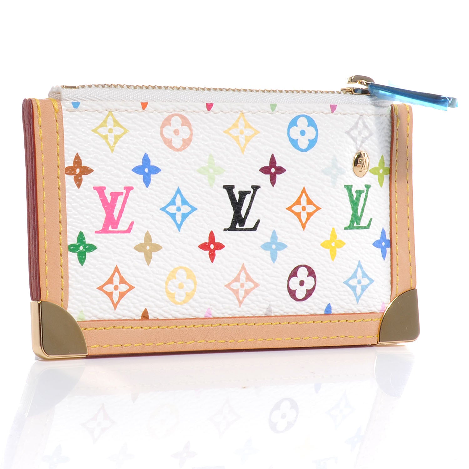 Louis Vuitton Monogram Multicolor Key Pouch White 3 of 7