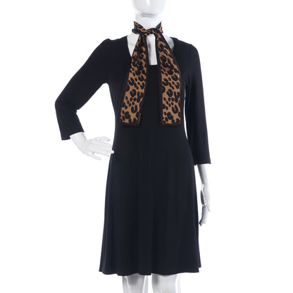 Louis Vuitton Silk Leopard Bandeau Scarf Marron 2 of 5