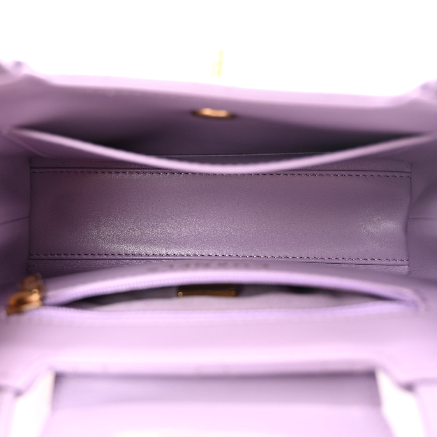 Chanel Shiny Aged Calfskin Quilted Nano Kelly Shopper Lilac 5 of 10