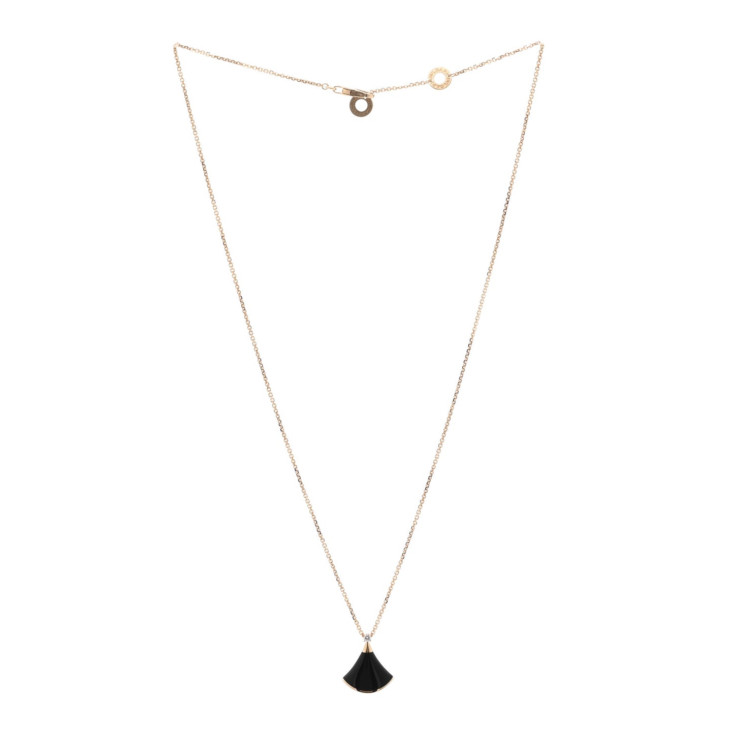 18K Rose Gold Diamond Black Onyx Divas' Dream Pendant Necklace