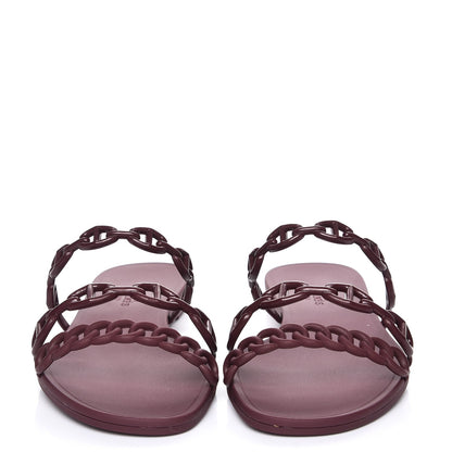 Hermes Rubber Chaine d'Ancre Rivage Sandals 37 Bordeaux 2 of 8