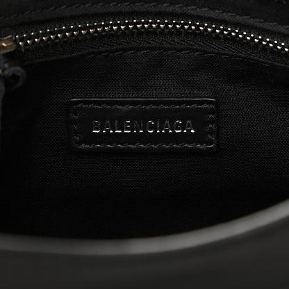 Balenciaga Canvas Satin Calfskin Diagonal Allover Logo Print Classic Silver Hardware Mini City Natural Black 6 of 11