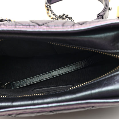 Chanel Iridescent Aged Calfskin Quilted Small Gabrielle Hobo Black 5 of 10