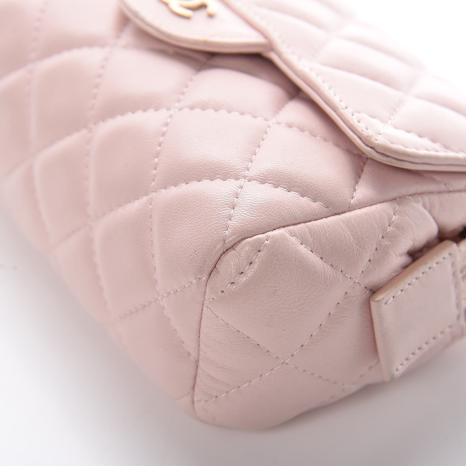 Chanel Lambskin Quilted Flap Cosmetic Case Light Pink 11 of 13