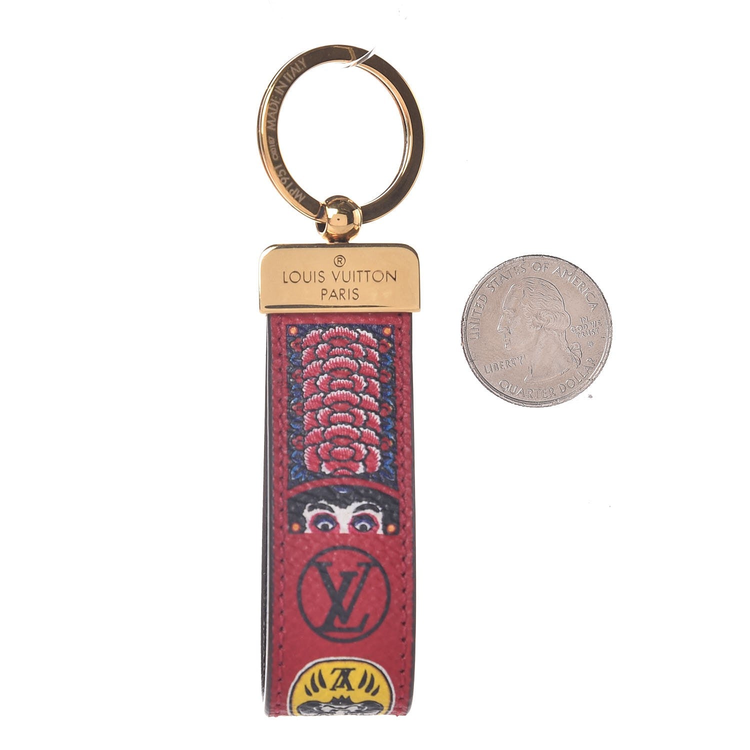Louis Vuitton Monogram Illustre Kabuki Dragonne Key Ring 2 of 4