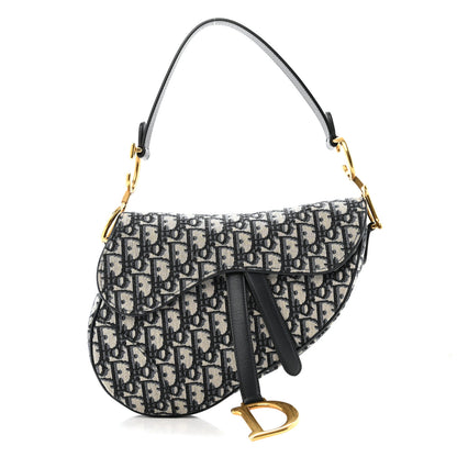 Christian Dior Oblique Saddle Bag Blue Blue 1 of 11