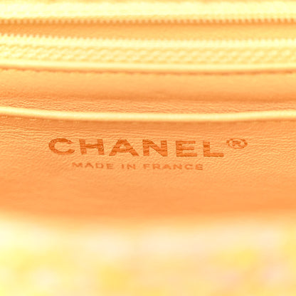 Chanel Tweed Quilted Mini Rectangular Flap Yellow Pink 6 of 10